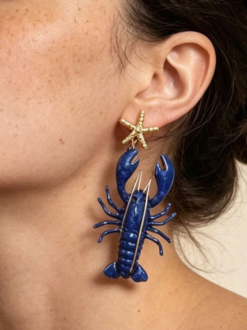 Lobster Dangle Earrings Q1204